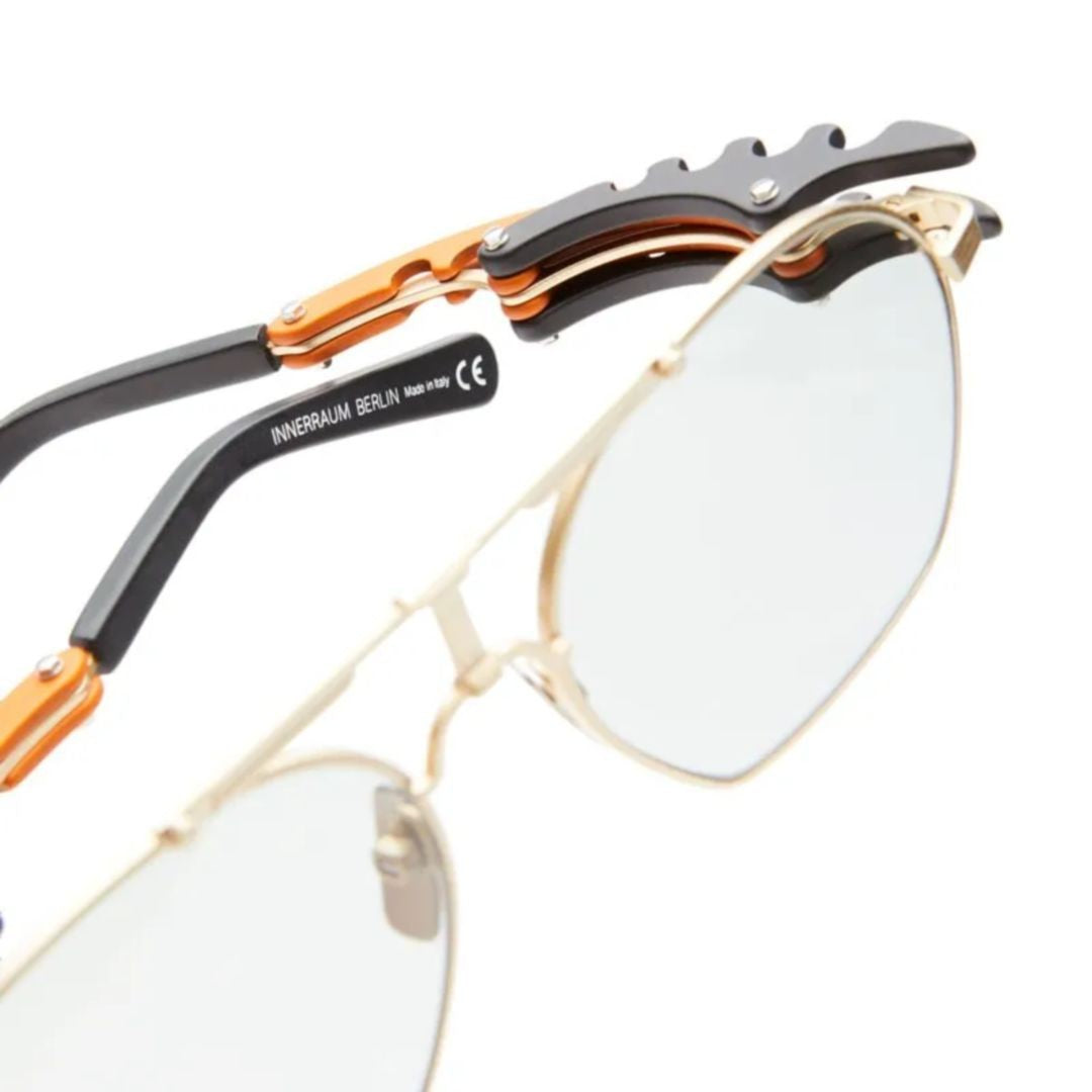 Innerraum O24 Geometric Gold-Tone Metal Eyeglasses With Architectural Temples