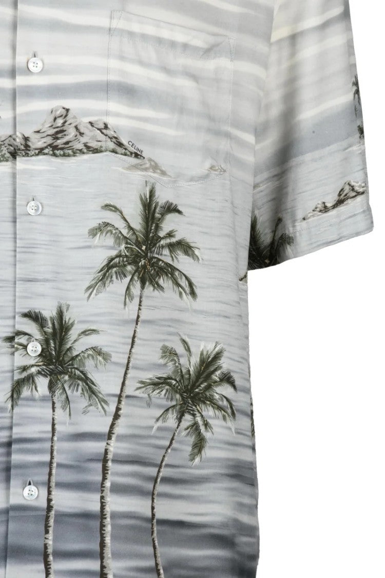 Celine Viscose Hawaii Shirt - Grey