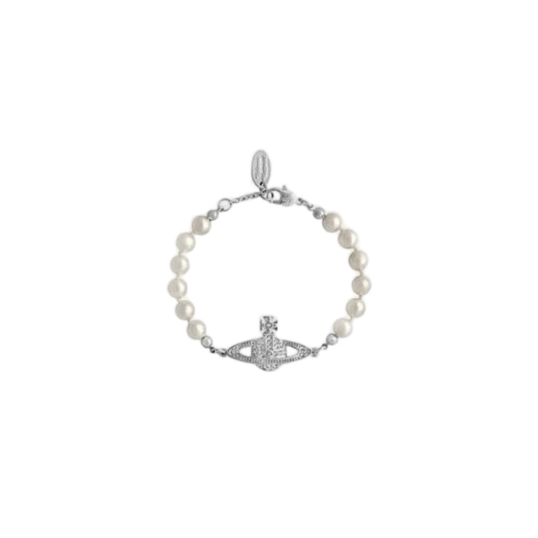 Vivienne Westwood Pearl Bracelet With Signature Emblem And Refined Aesthetics