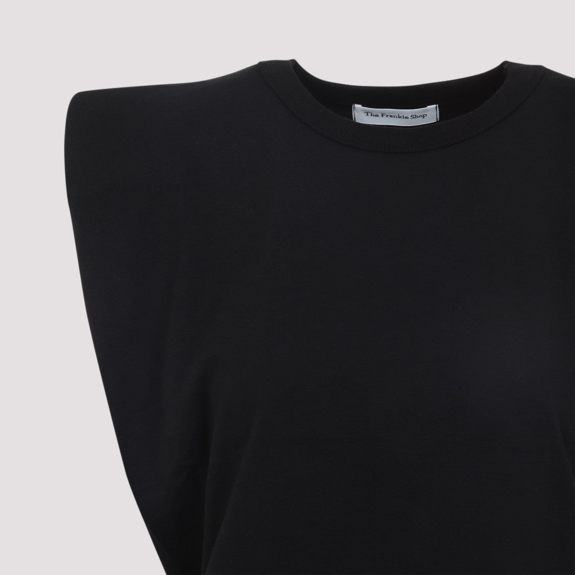 The Frankie Shop Sleeveless Padded Shoulder T-Shirt In Pure Cotton