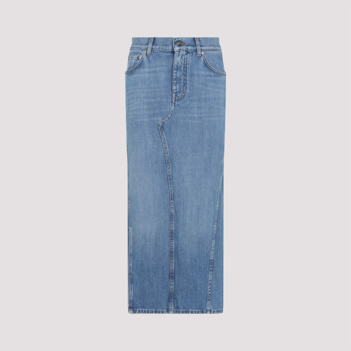 Givenchy High-Waisted Light Blue Denim Maxi Skirt