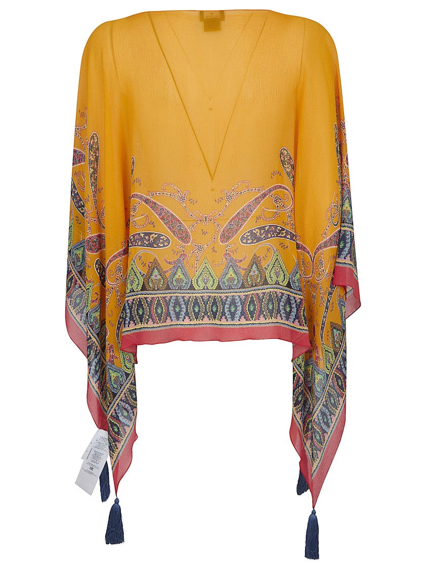Etro Multicolour Silk Cape Jacket