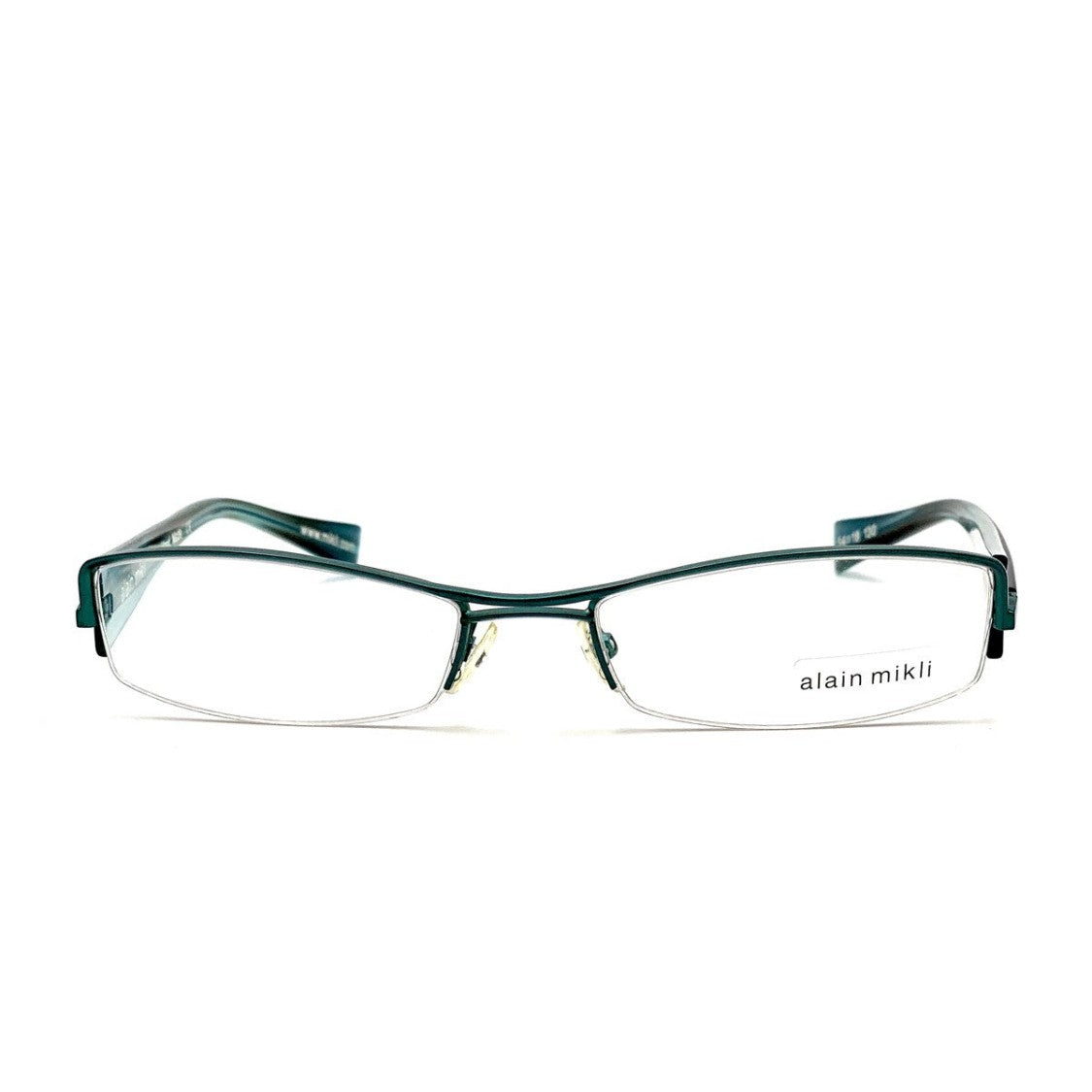 Alain Mikli Green A0656 Metallic Rectangular Eyeglasses