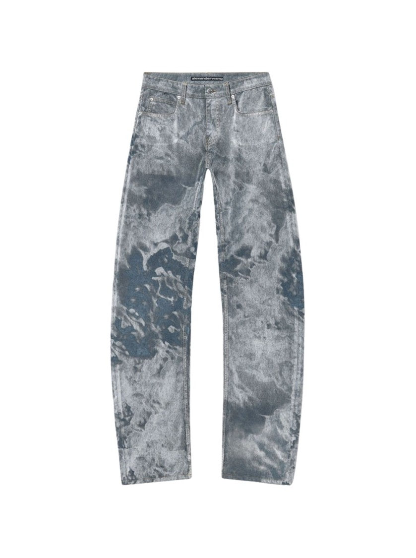 Alexander Wang Low Rise Bowed Gusset Jean Washed Smoke White