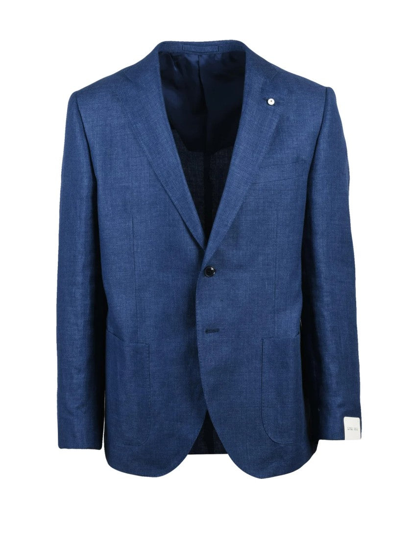 L.B.M. 1911 Royal Blue Linen Wool Rounded Jacket