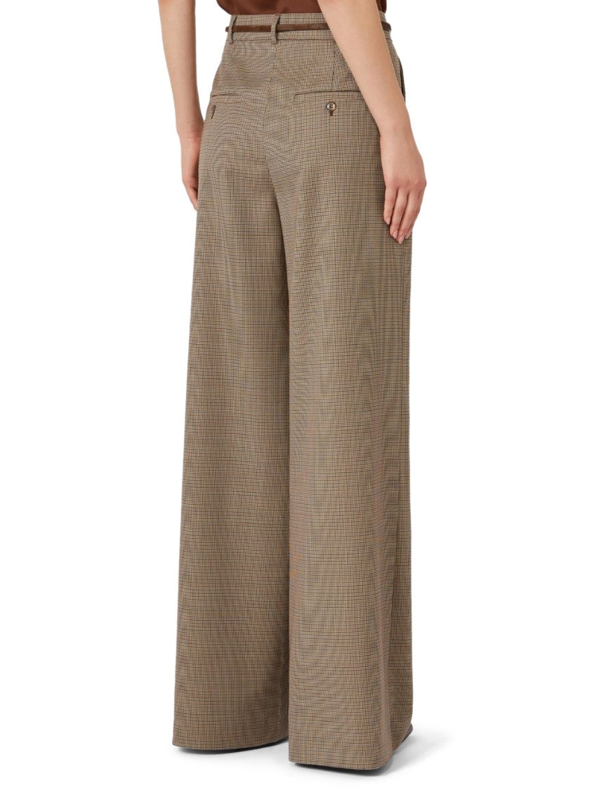 Max Mara Houndstooth Tailored Wide-Leg Pants