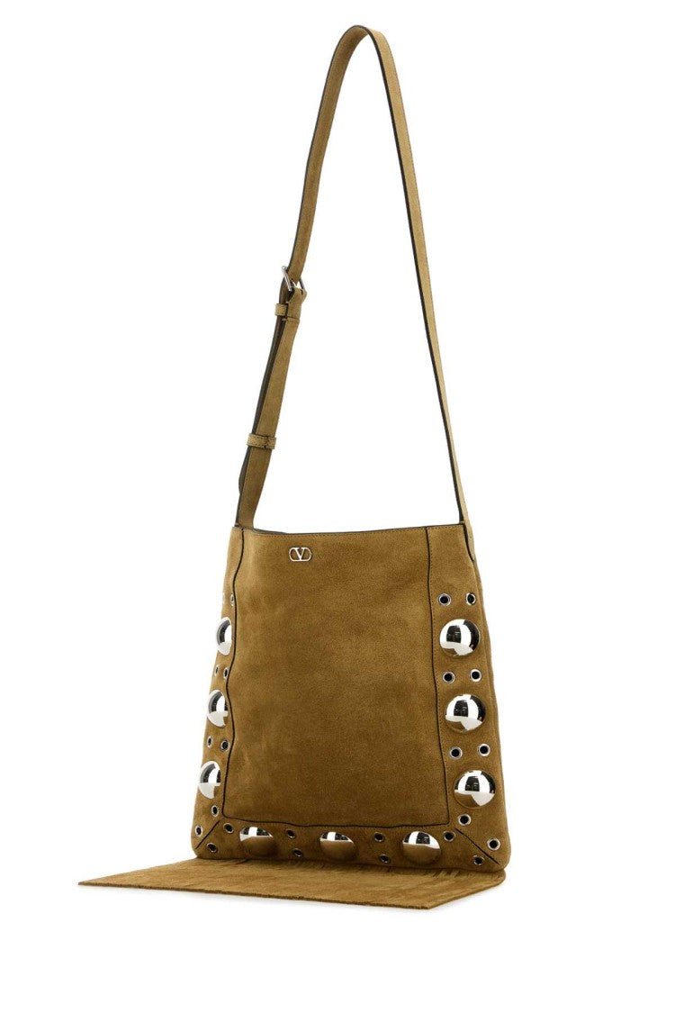 Valentino Garavani Beige Suede Nellcã´Te Crossbody Bag