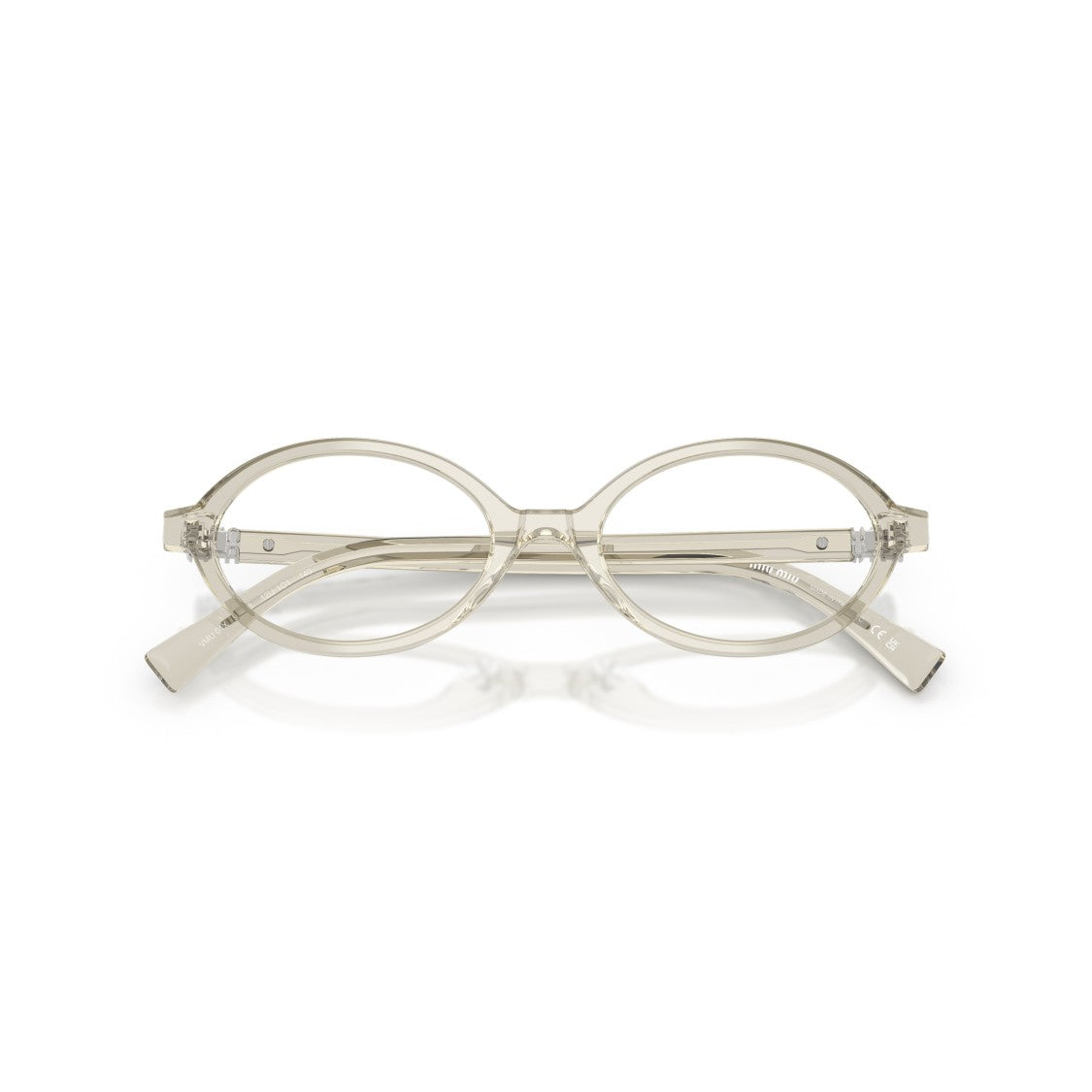Miu Miu 0Mu 01Xv Translucent Acetate Oval Frame Sunglasses