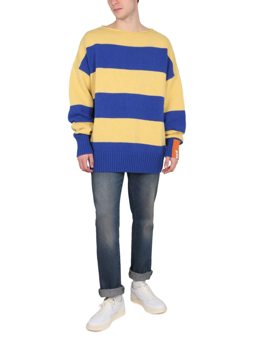 Right For Oversized Knit Sweater With Striking Blue