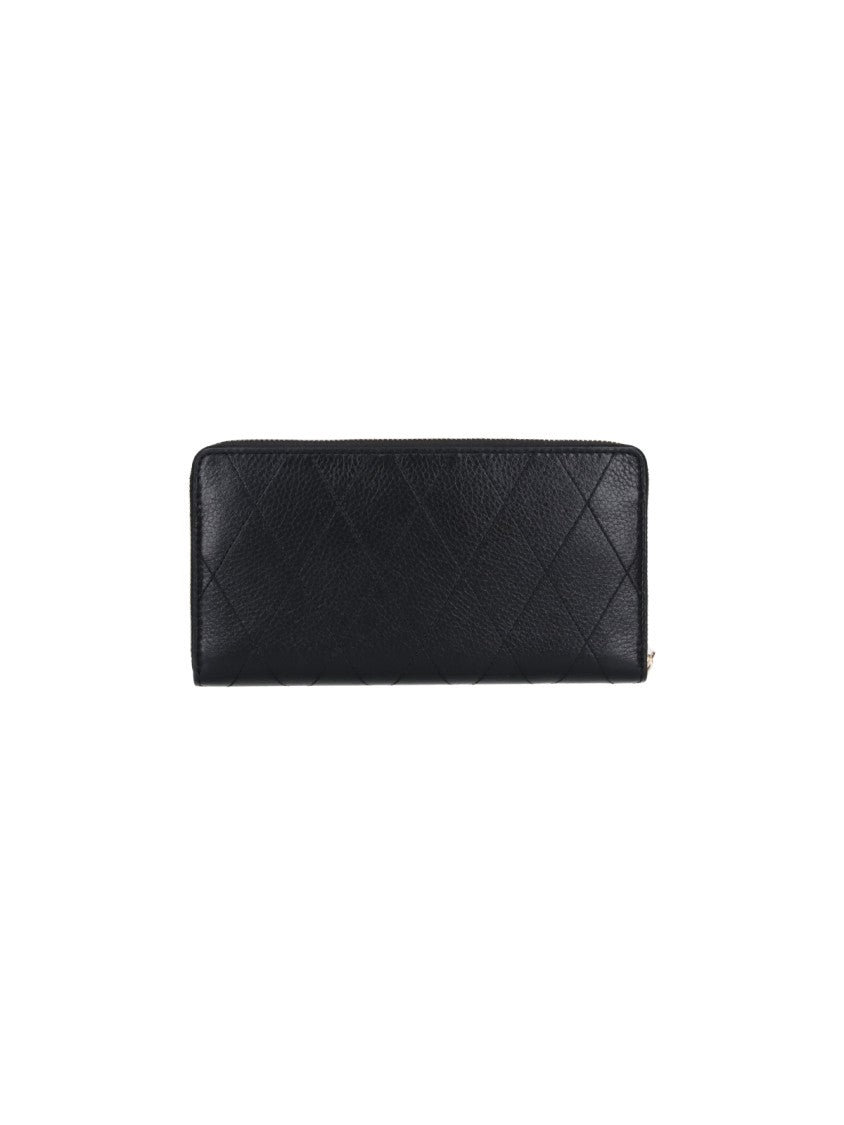 Tory Burch Black Charlie Zip-Around Leather Wallet