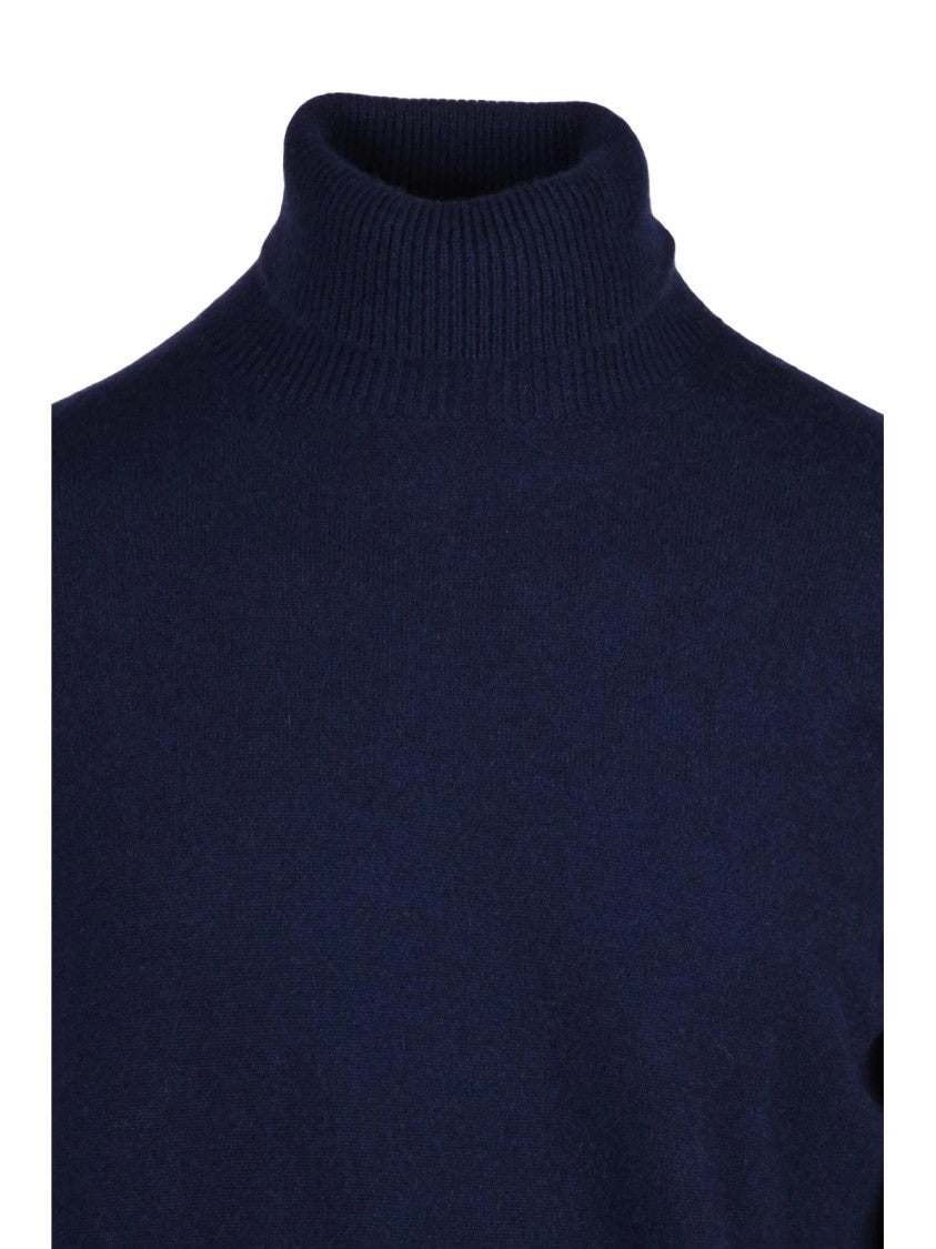 Eleventy Cashmere Turtleneck Sweater With High Neck And Ribbed Details