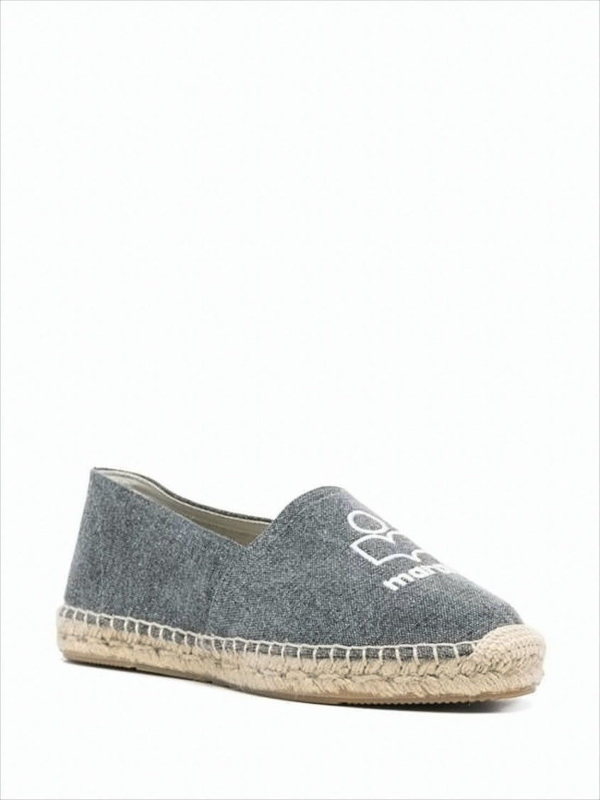 Isabel Marant Textured Grey Slip-On Sneakers With Jute-Wrapped Midsole