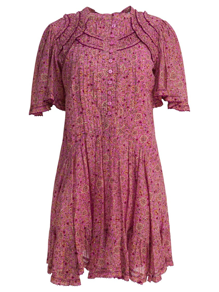 Isabel Marant Étoile Ruffled Collar Pink Floral Dress