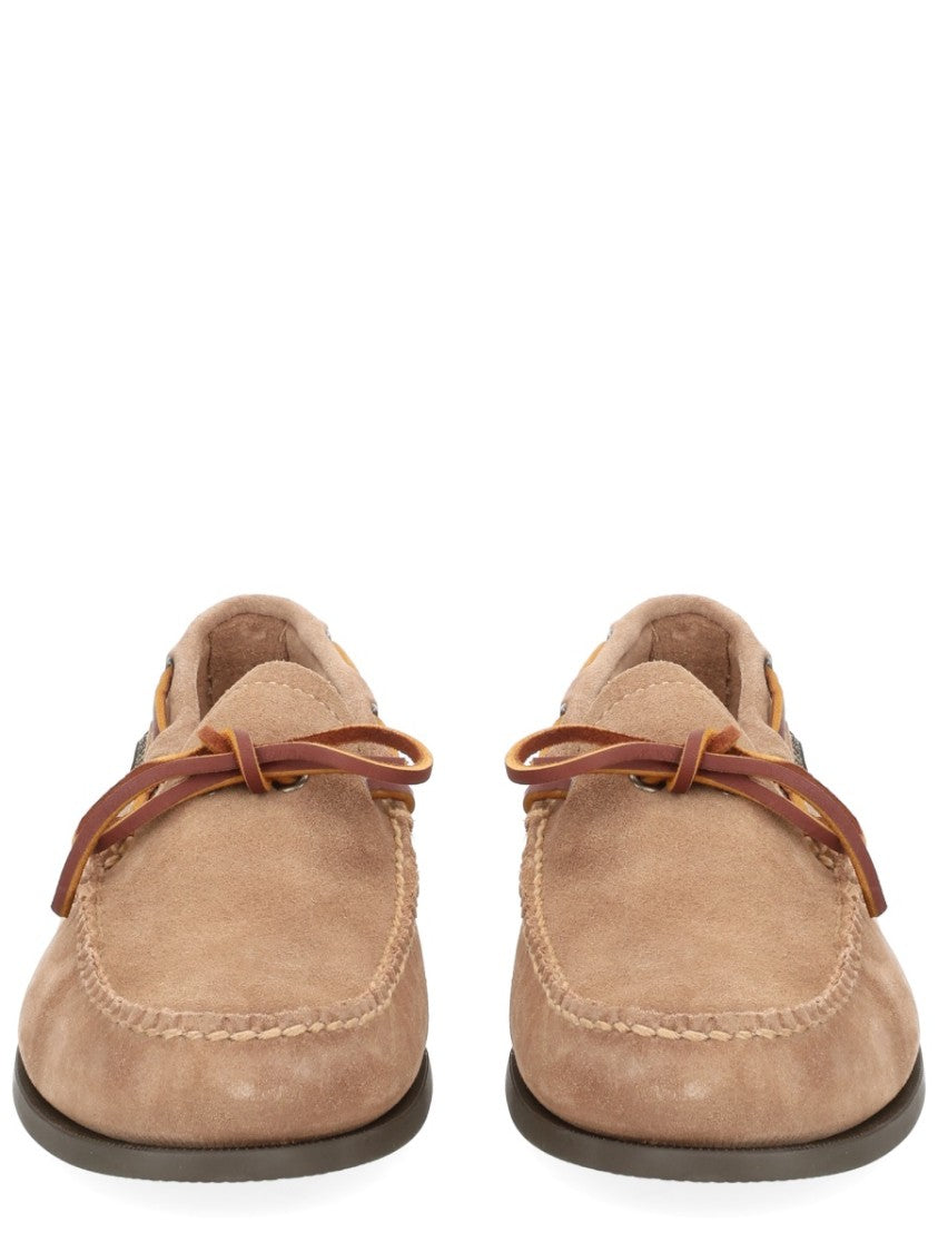G.H. Bass Warm Tan Suede Lace Bow Moccasin