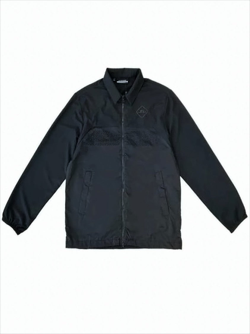 J Lindeberg Black Polyamide Casual Jacket With Classic Collar