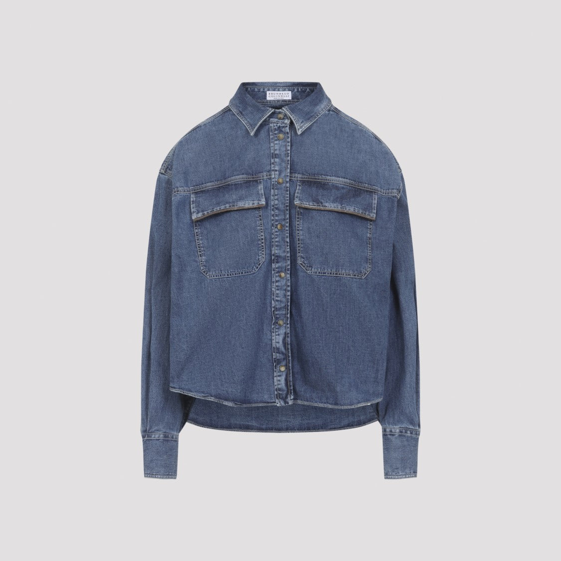 Brunello Cucinelli Denim Shirt With Classic Collar
