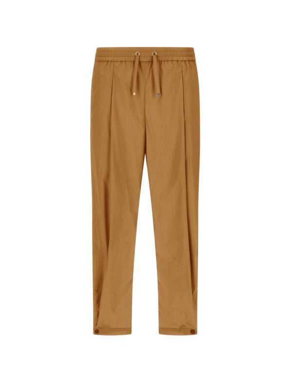 Herno Camel Wide-Cut Trousers With Adjustable Ankle Features