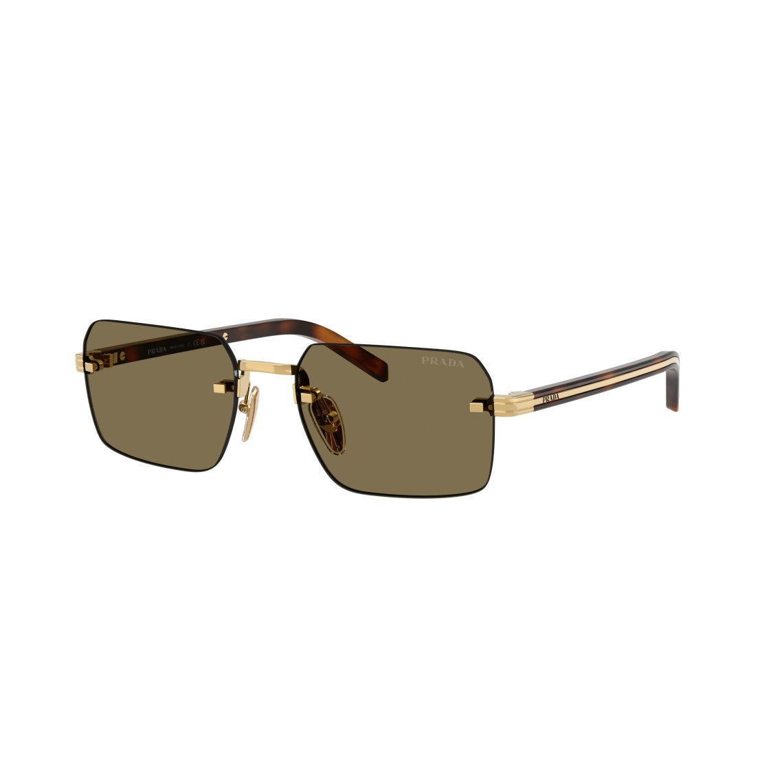 Prada 0Pr D55s Rectangular Rimless Sunglasses