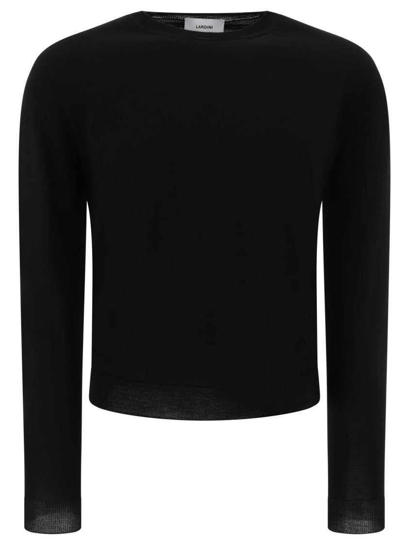 Lardini Wool-Blend Sweater With Ribbed Detailing And Classic Crew Neck