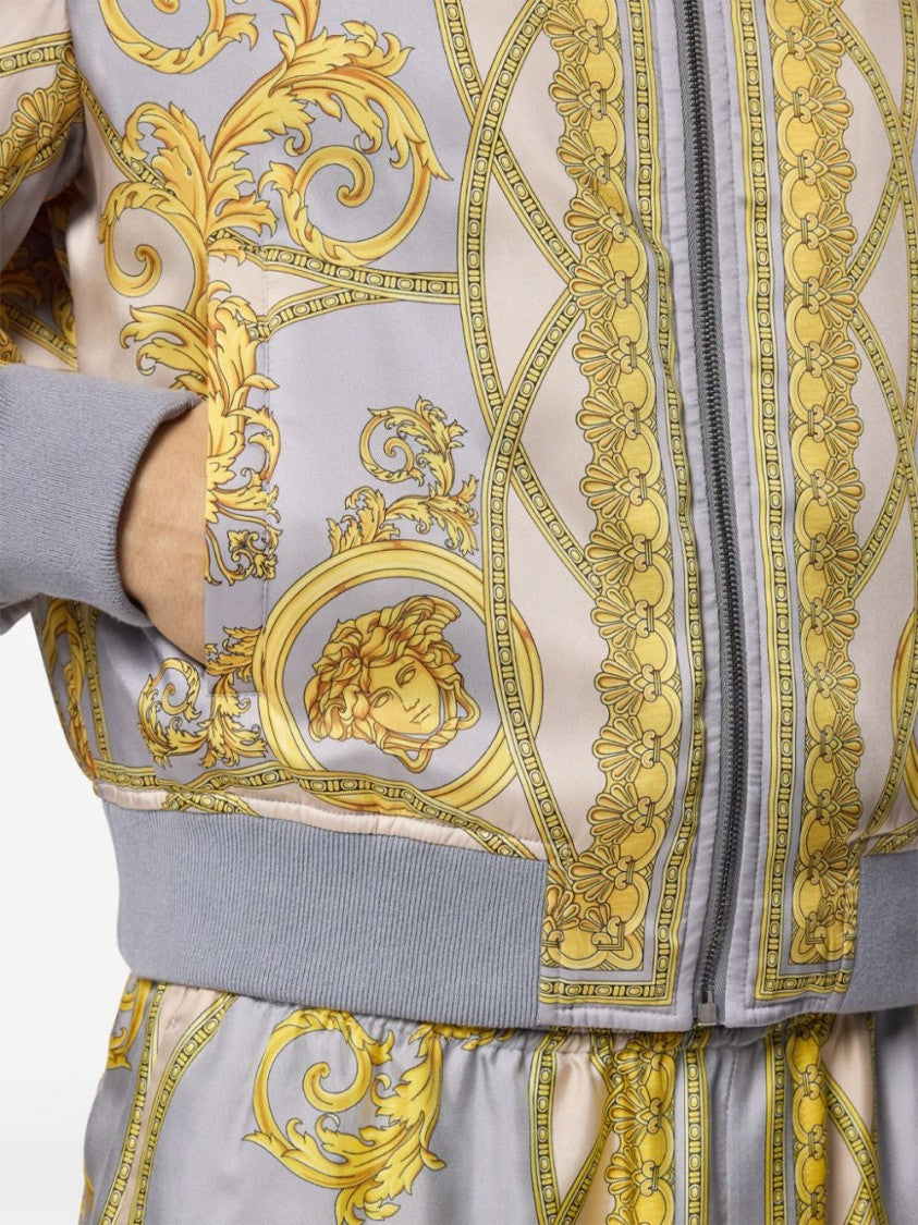 Versace Beluga Grey Baroque Print Jacket