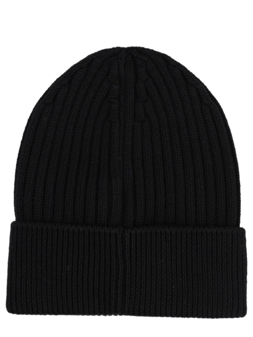 Moncler Grenoble Ribbed Knit Beanie With Folded Cuff And Embroidered Logo