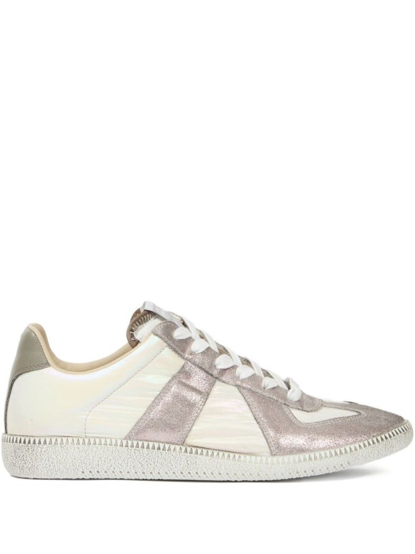 Maison Margiela Low-Profile Sneakers With Metallic Textured Panels