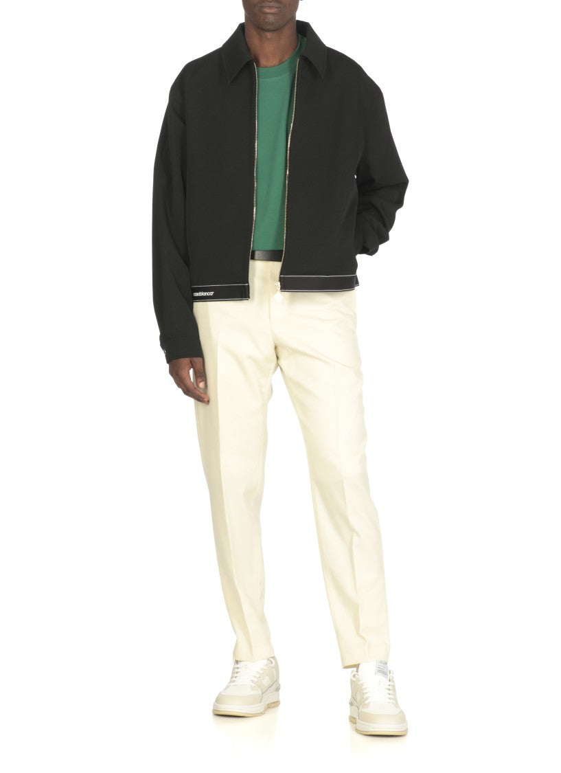 Casablanca Tailored Wool Jacket With Contrasting Logo