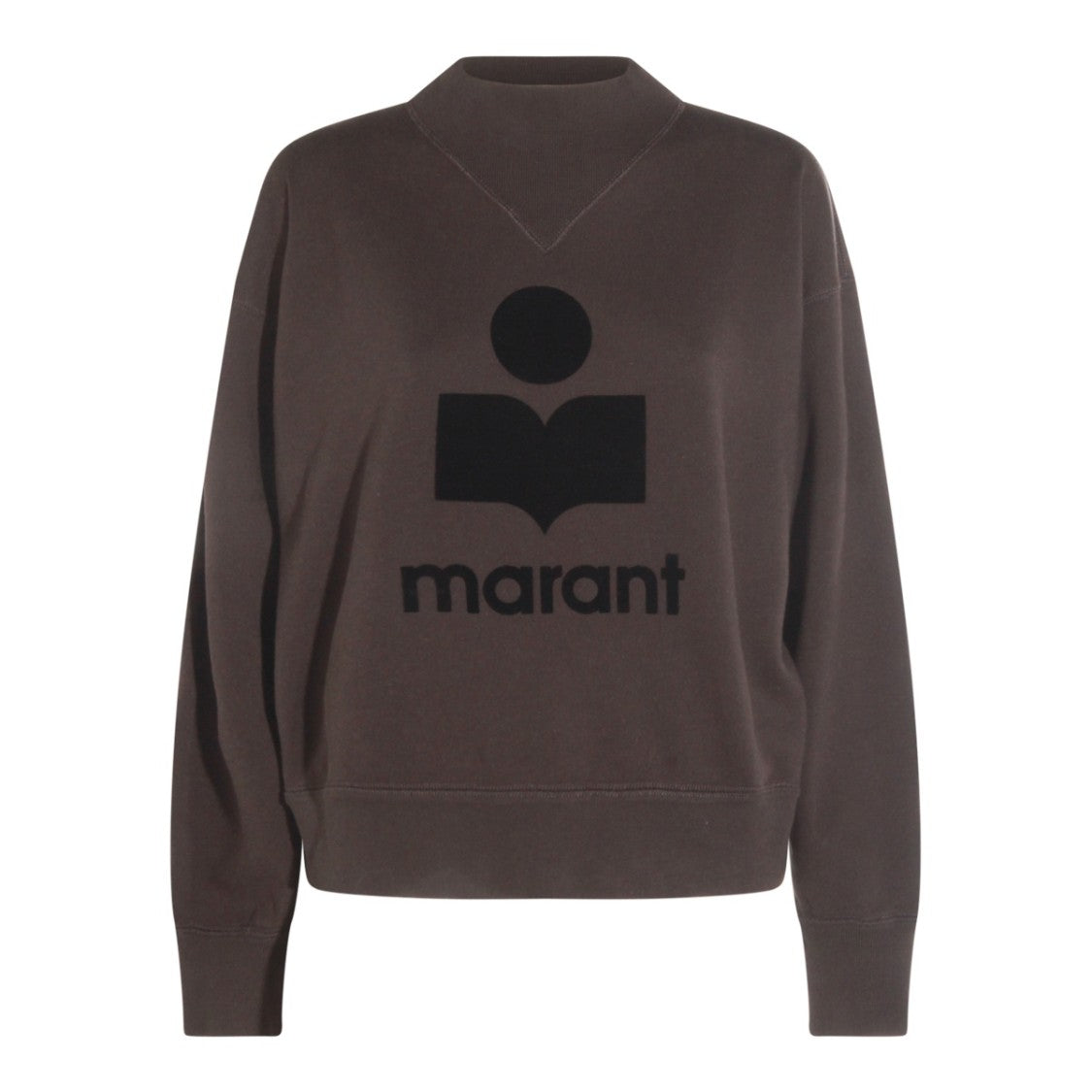 Isabel Marant Étoile Brown Cotton Sweatshirt With Round Collar And Contrasting Logo