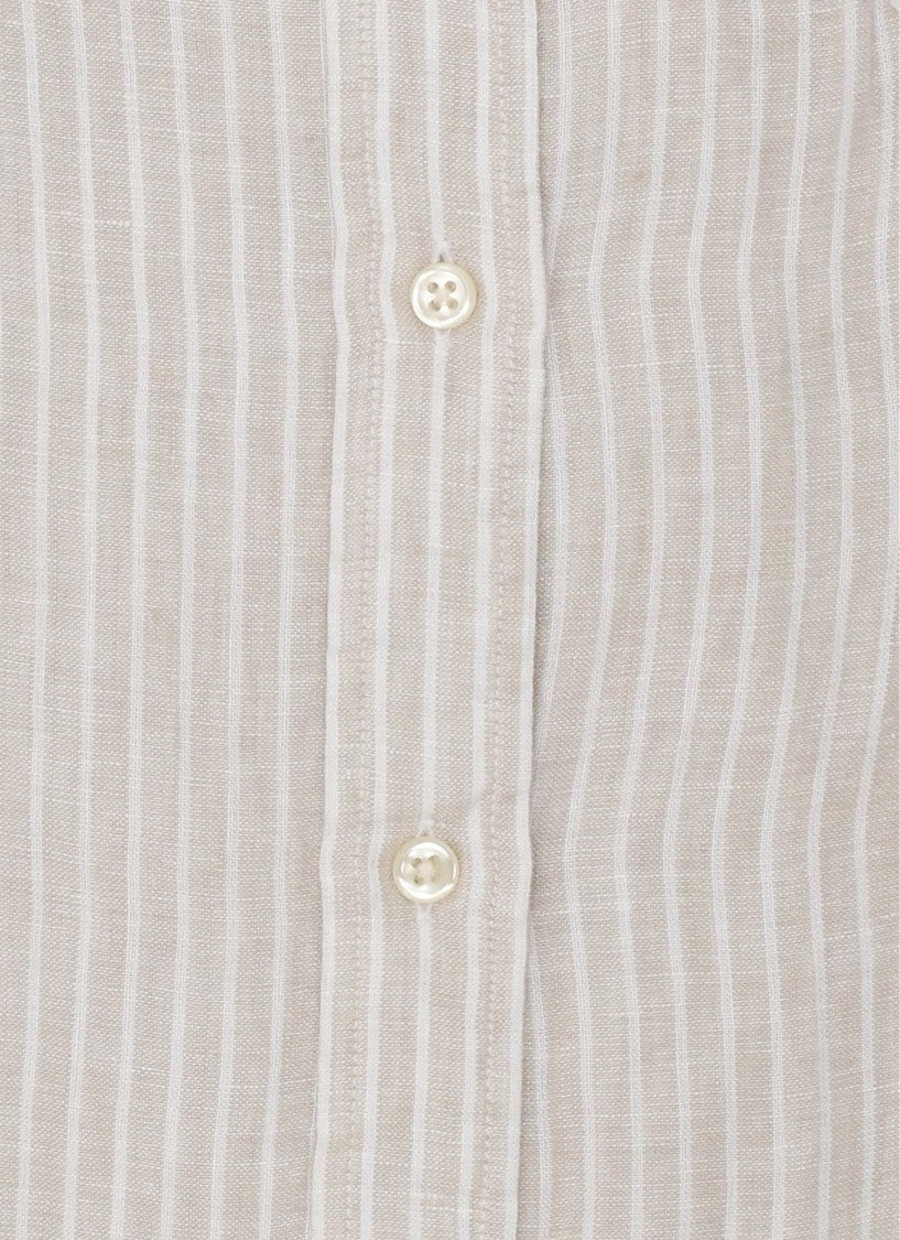 Polo Ralph Lauren Beige Striped Pony Linen Shirt
