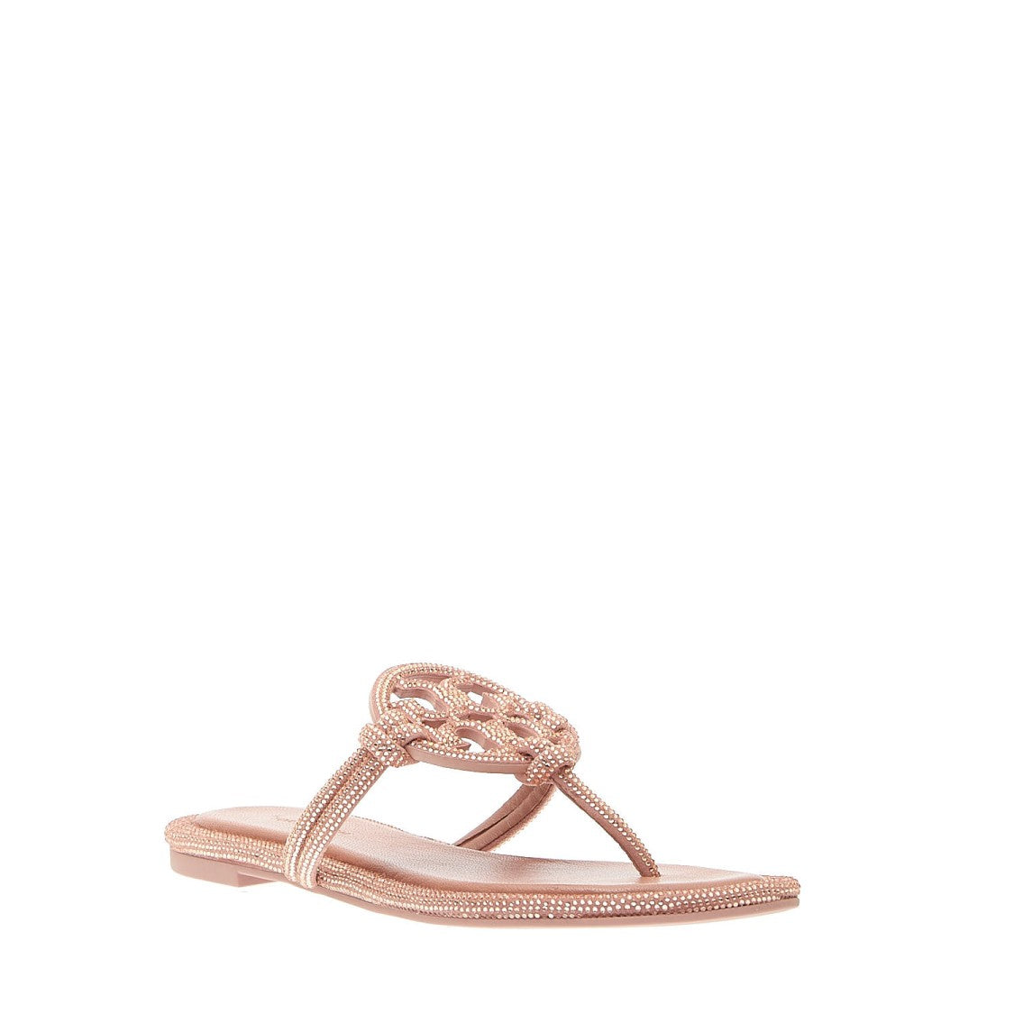Tory Burch Miller Pink Flip Flops With Rhinestones