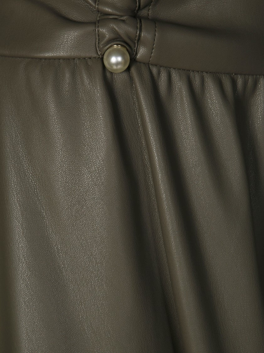 Liu Jo Flowing Wide Skirt In Eco-Friendly Leather