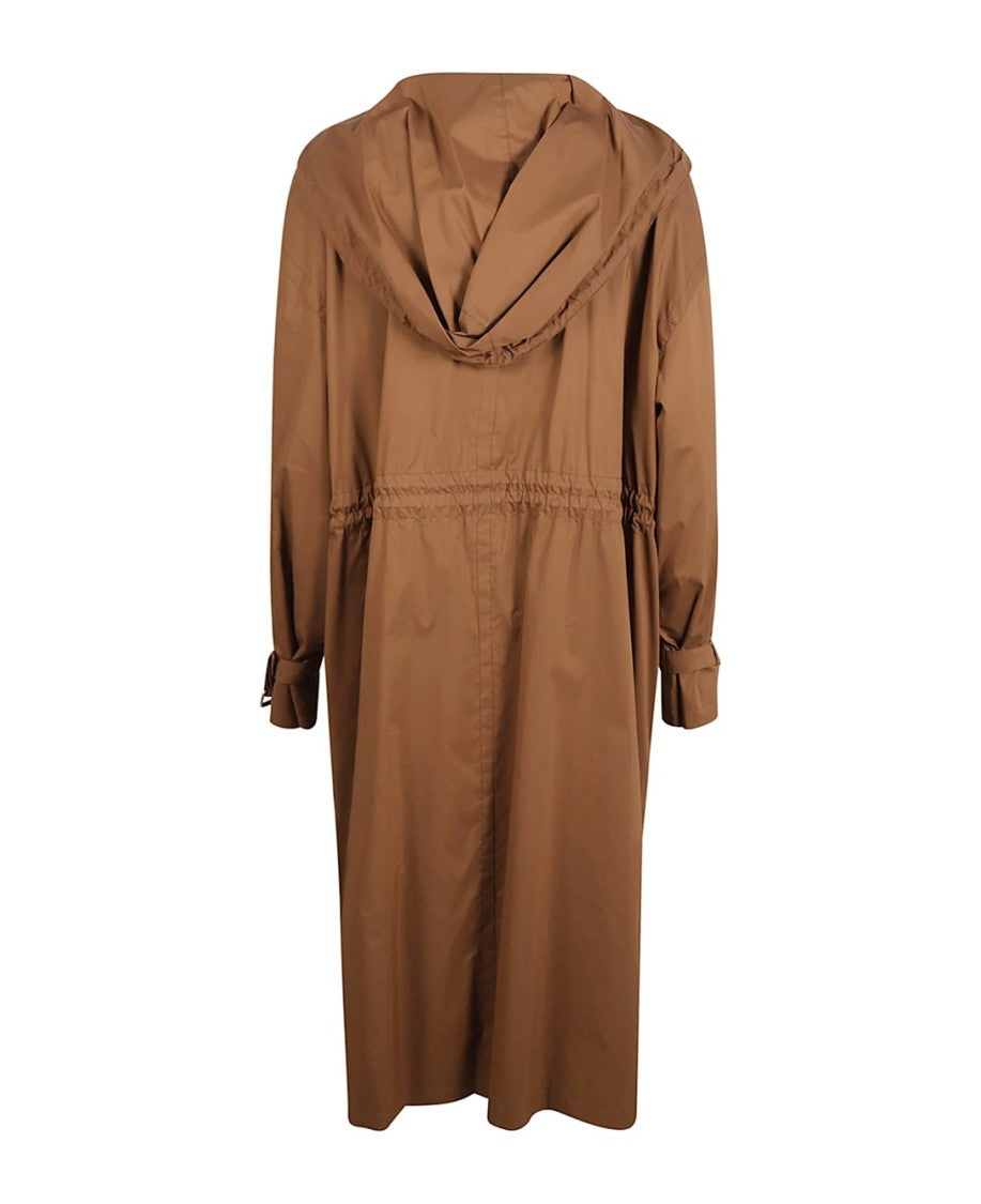 Max Mara Relaxed-Fit Brown Coat With Drawstring Waist