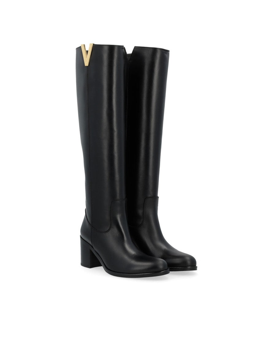 Via Roma 15 Santa Monica Tall Boots With Gold Detail