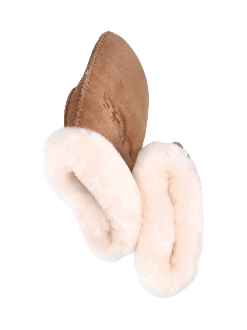 Ugg Fingerless Lambskin Gloves With Shearling Lining
