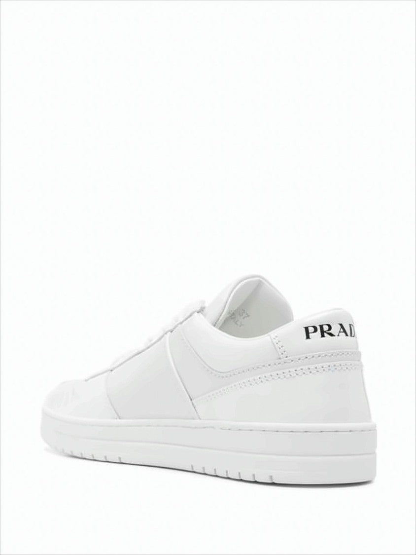 Prada Minimalist White Calf Leather Low-Top Sneakers