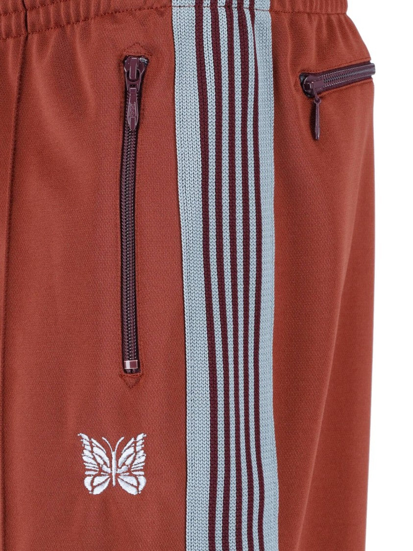 Needles Red Wide-Leg Butterfly Embroidered Track Pants
