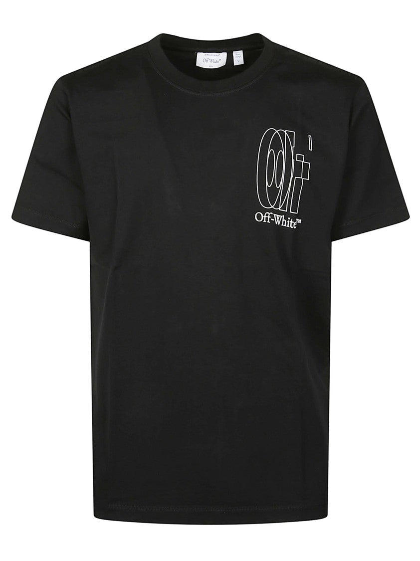 Off-White Cotton Slim Graphic T-Shirt