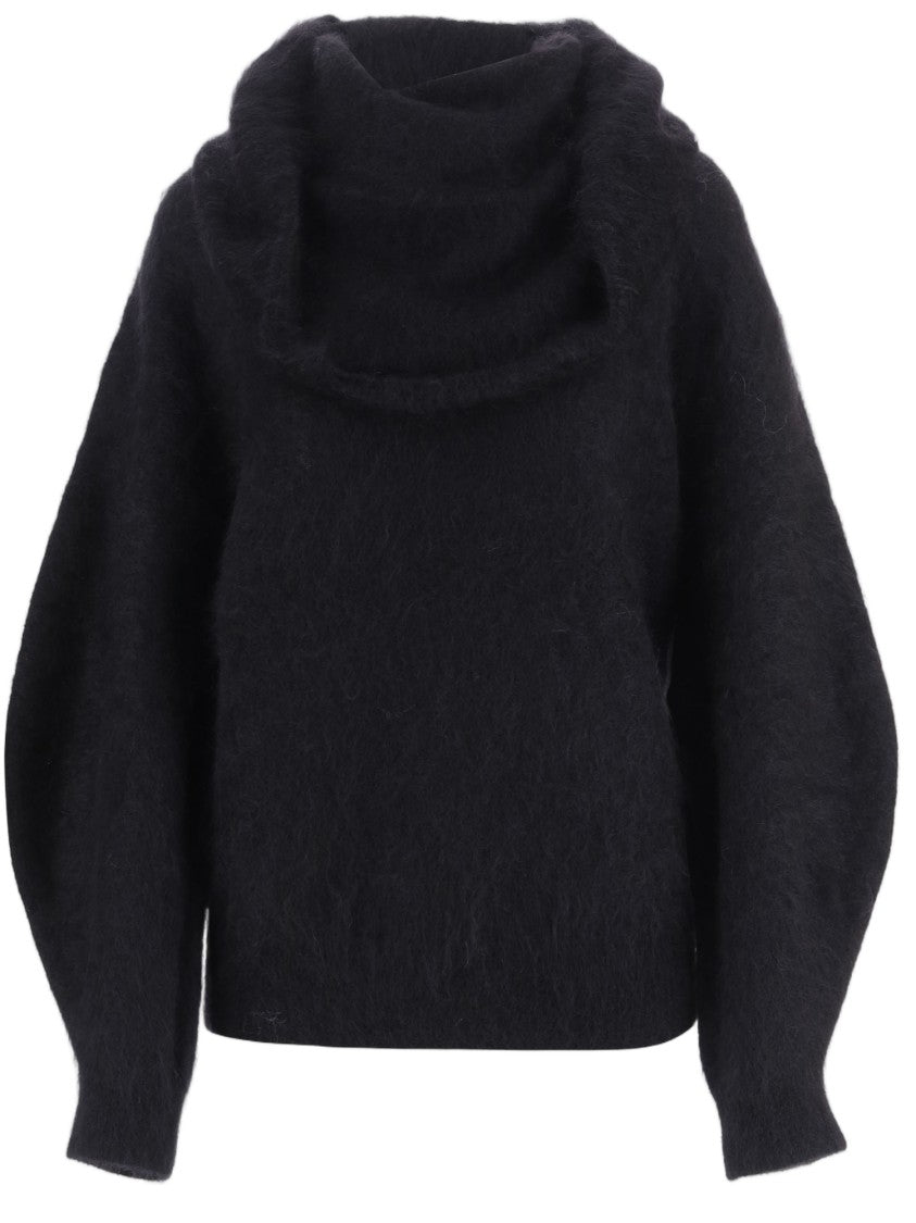 The Garment Stretch Mohair-Blend Sweater With Draped Neckline