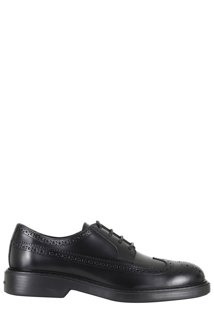 Hogan Black H704 Perforations Laced Leather Derby Shoes