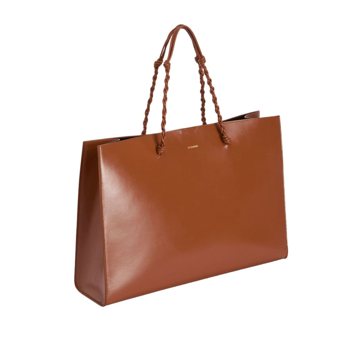 Jil Sander Structured Brown Leather Tote Bag