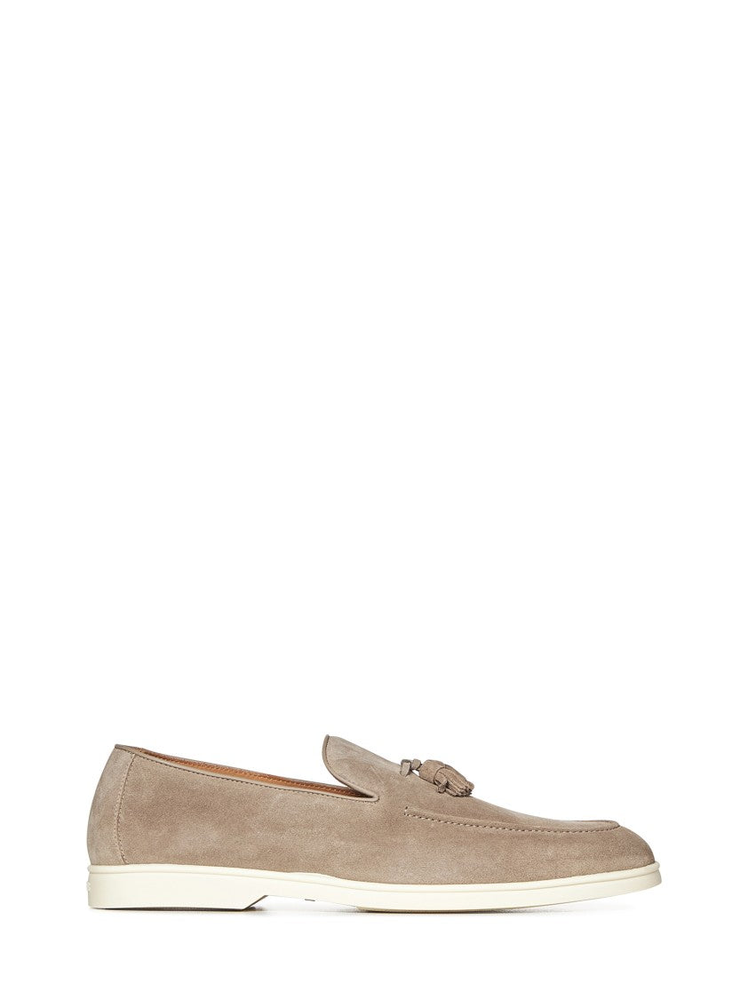 Doucal's Suede Loafers With Tassel Detail