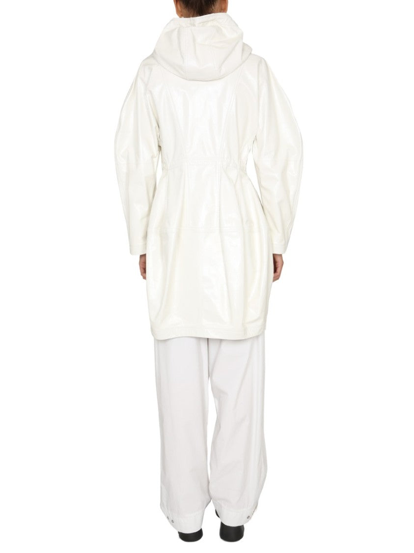 Bottega Veneta High Neck Hooded Parka With Zipper Closure