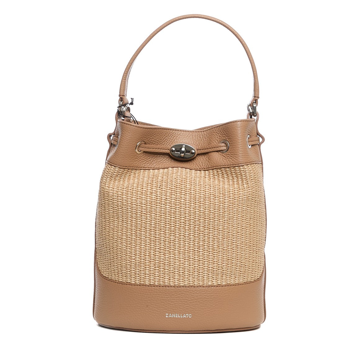 Zanellato Mondà Small Bag In Almond Beige Straw Fabric