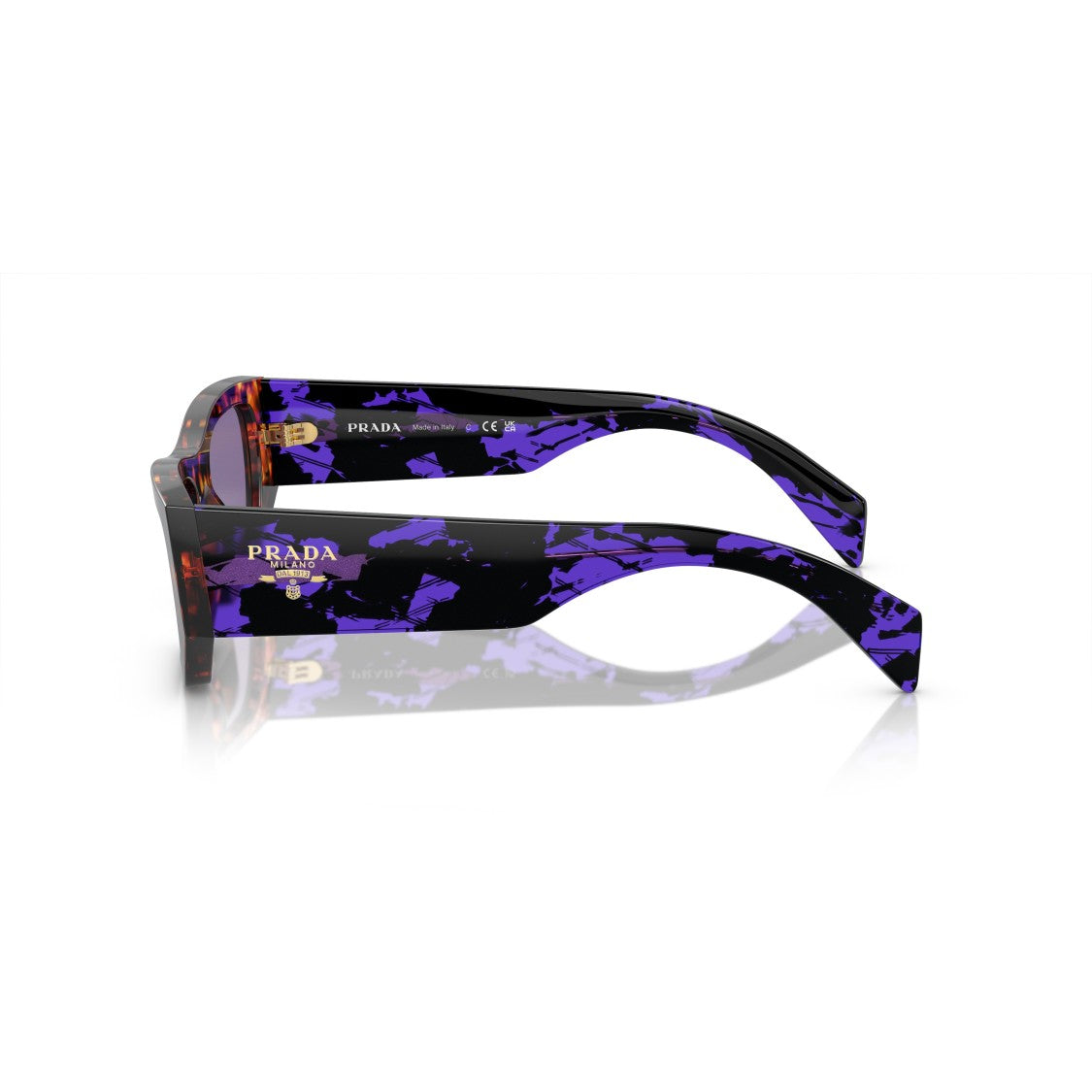 Prada 0Pr A01s Rectangular Tortoiseshell-Patterned Acetate Sunglasses