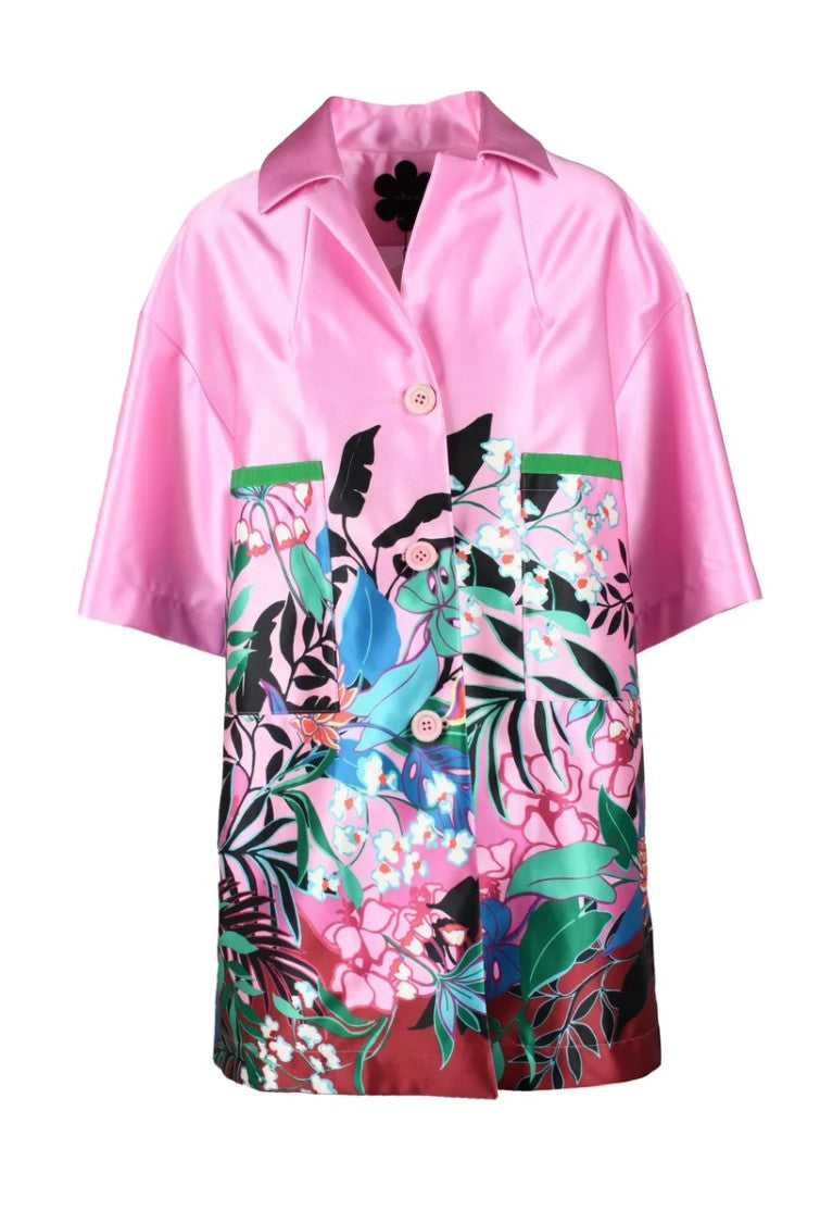 Mouche Satin Coat - Pink