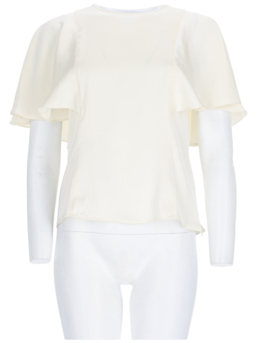 Michael Michael Kors Satin Cape-Style Sleeves Polyester Blouse