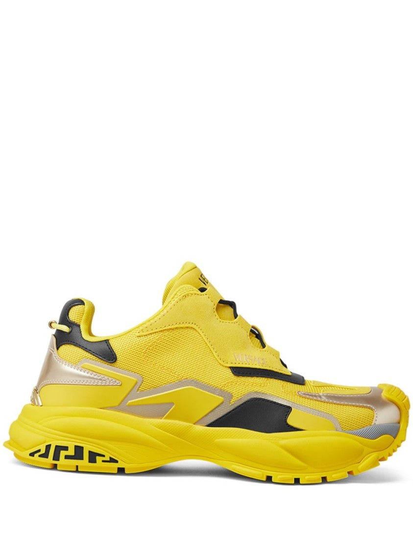 Versace Canary Yellow Sneakers With Drawstring Fastening