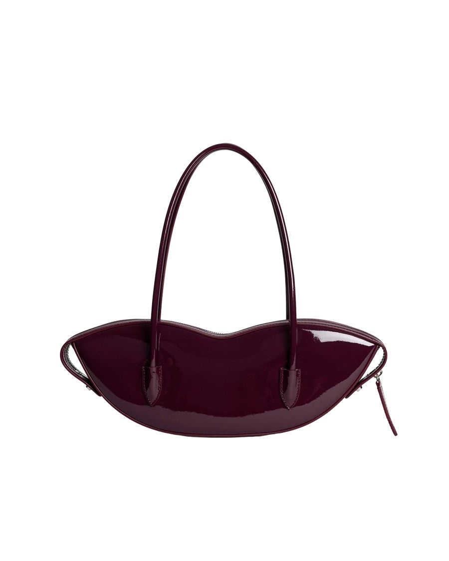Fiorucci Burgundy Vinyl Lips Silhouette Handbag