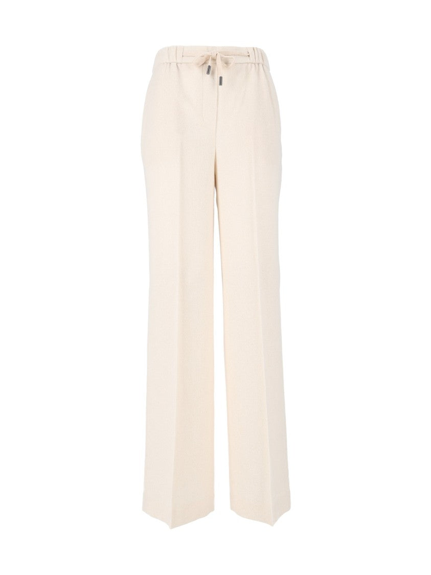 Peserico Relaxed High Elastic Waist Wide-Leg Pants