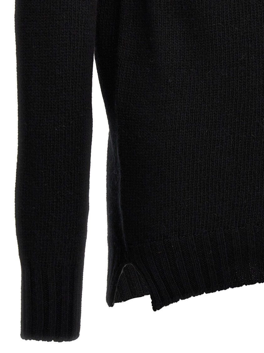 Ma'ry'ya Cashmere Blend Wool Sweater With Ribbed Detailing